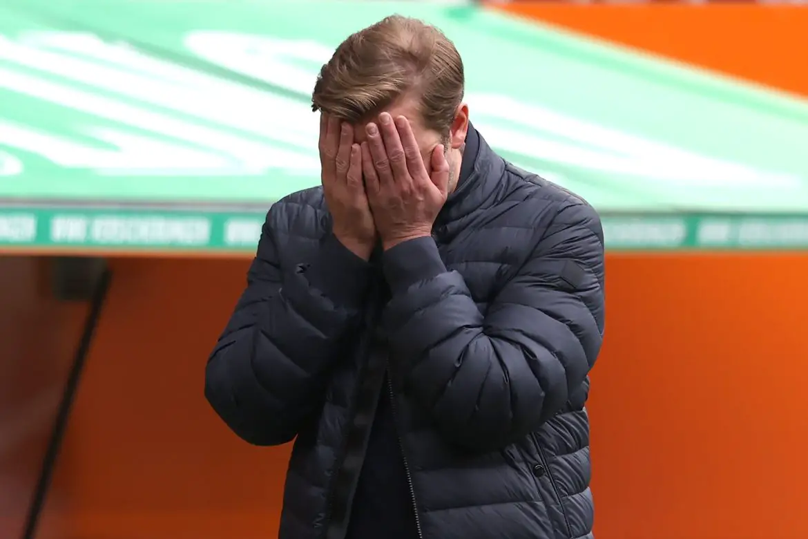 Florian Kohfeldt during his final season coaching Werder Bremen in the Bundesliga back in 2021.