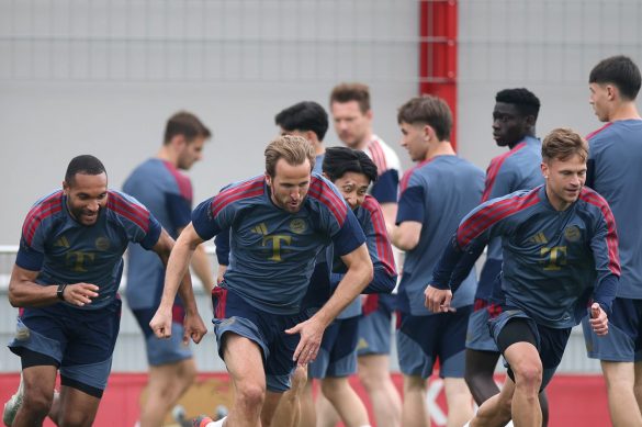 Harry Kane and Co. training for Bayern Munich's Champions League game against PSG.