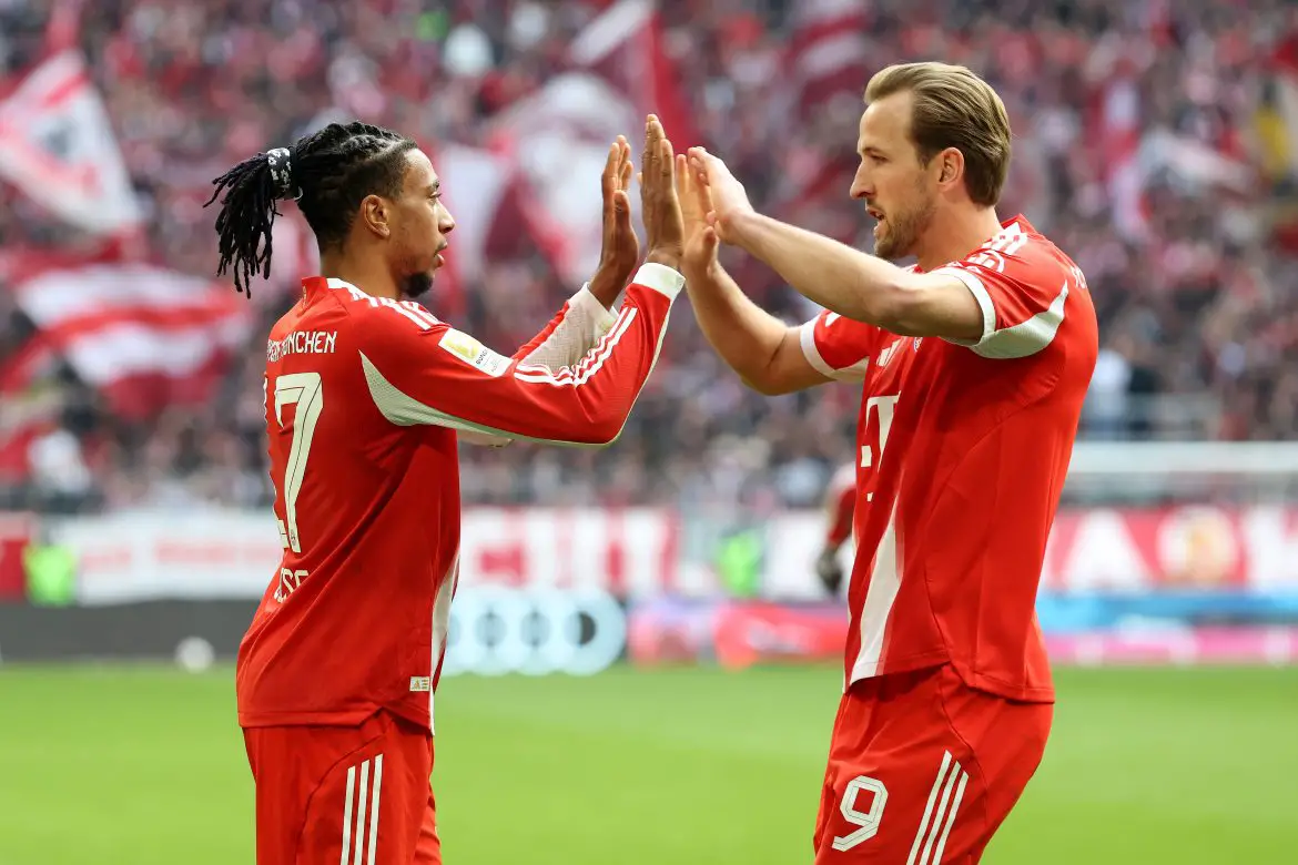 Michael Olise and Harry Kane of Bayern Munich.
