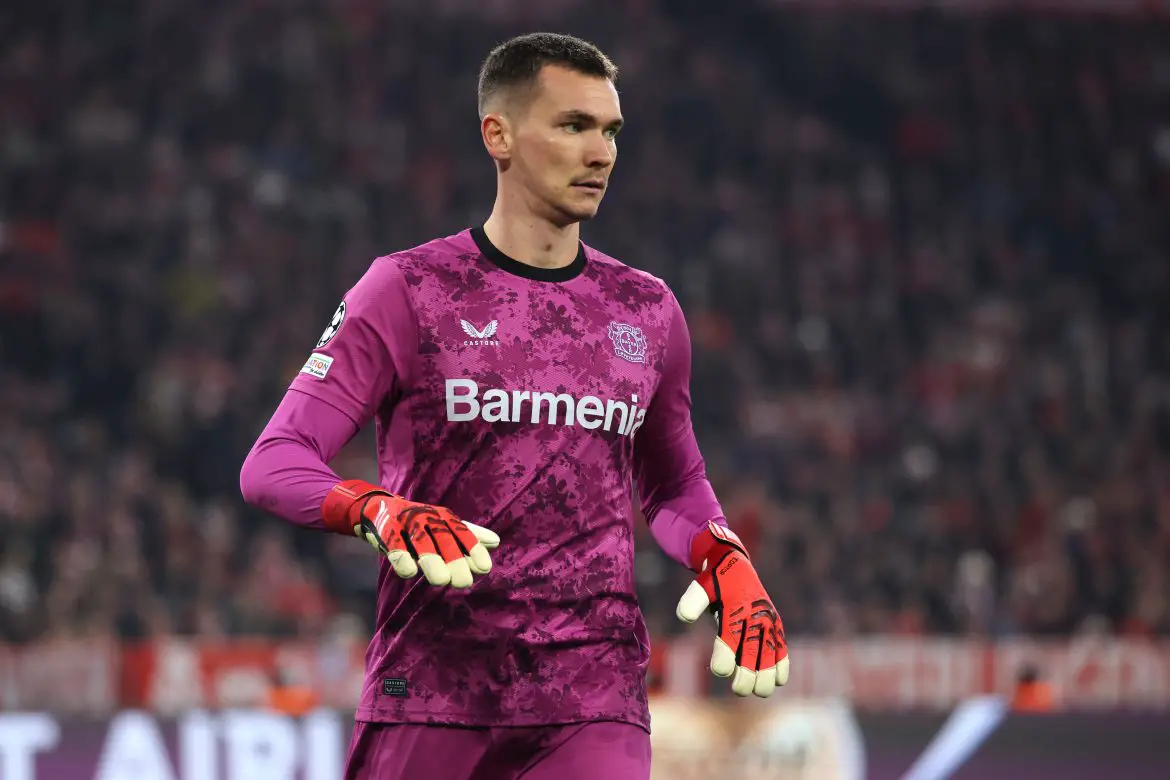 Matěj Kovář of Bayer Leverkusen in the Champions League.