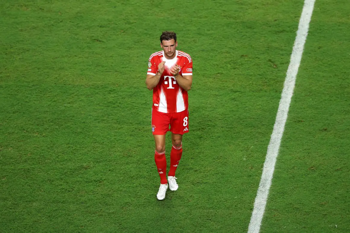 Leon Goretzka of Bayern Munich applauds fans at the FIFA Club World Cup.