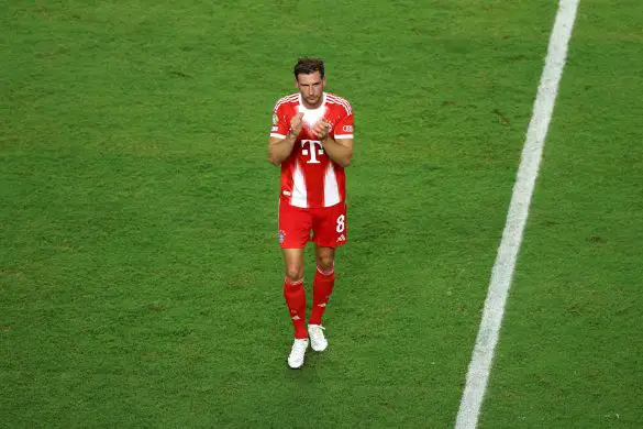 Leon Goretzka of Bayern Munich applauds fans at the FIFA Club World Cup.