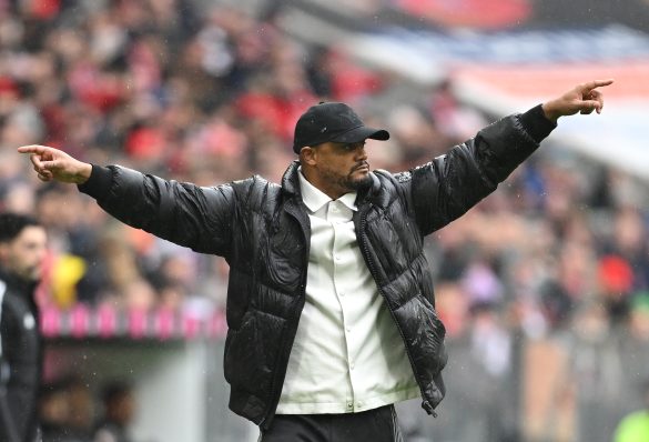 Bayern Munich head coach Vincent Kompany in the Bundesliga on Saturday afternoon.