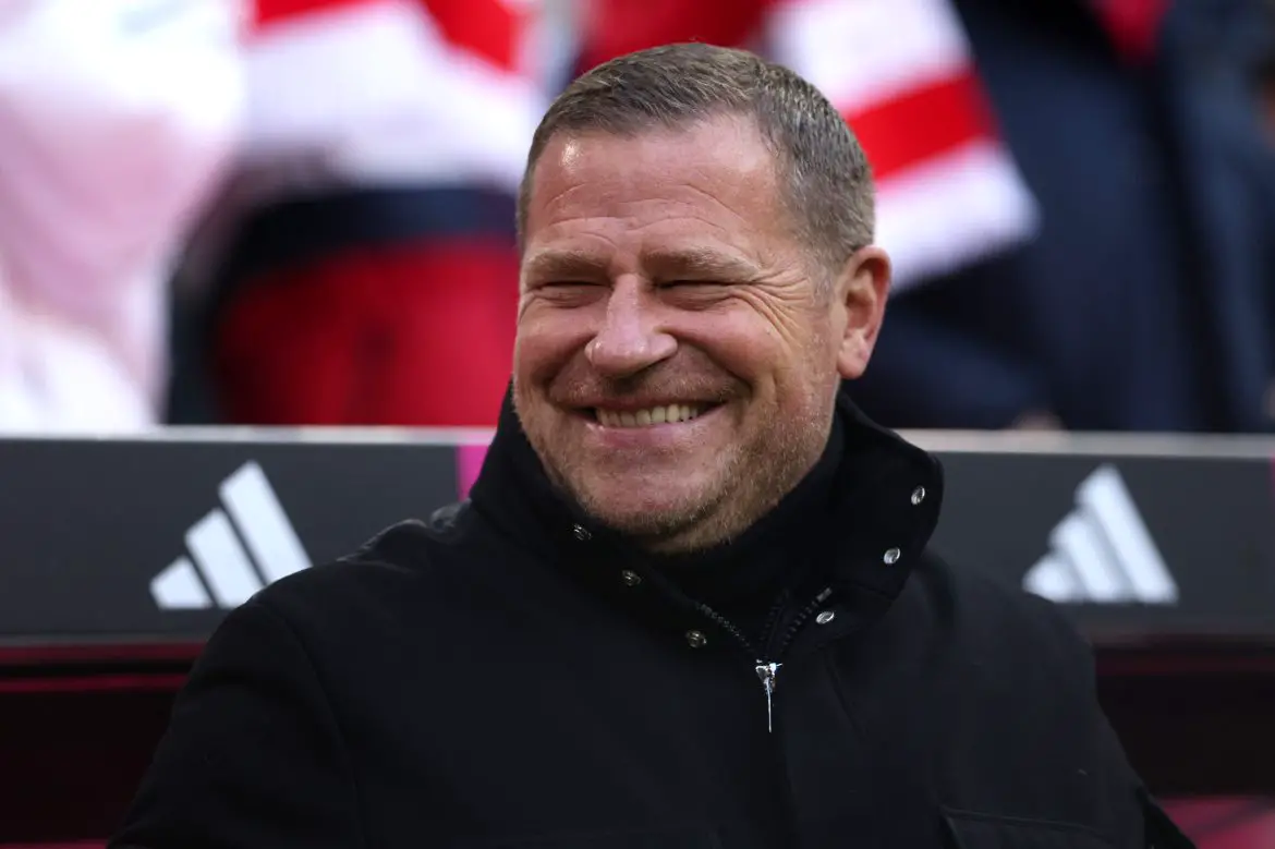 FC Bayern München board-member-for-sport Max Eberl attends a Bundesliga match.