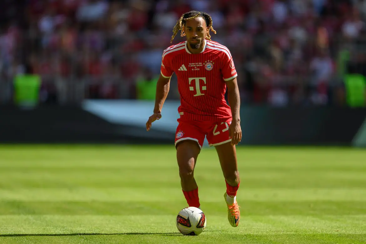 Potential Fulham transfer target Sacha Boey of Bayern Munich.