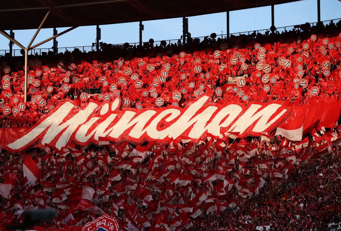 Fans of FC Bayern München support their Bundesliga club.