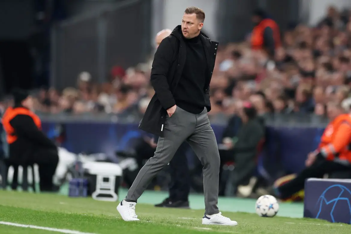 FC Copenhagen head coach Jacob Neestrup working the sidelines this season.