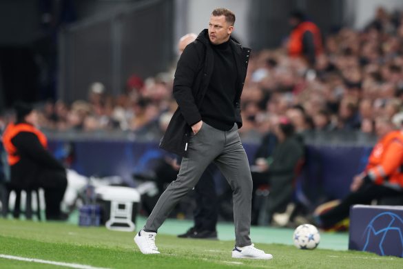 FC Copenhagen head coach Jacob Neestrup working the sidelines this season.