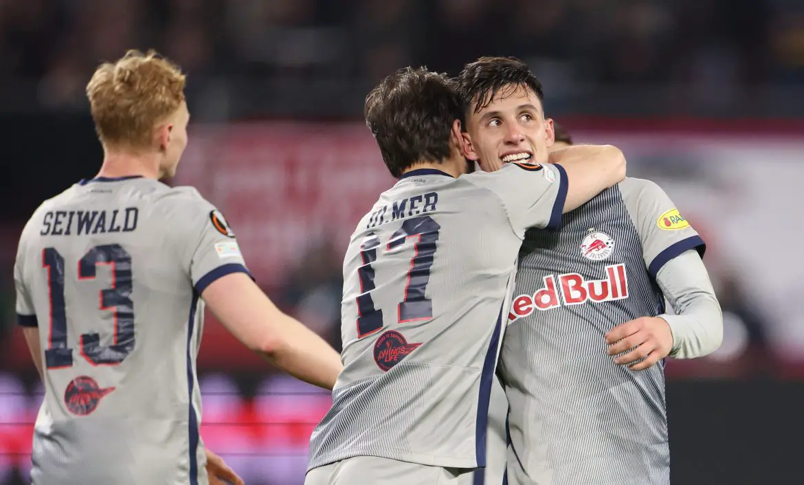 RB Salzburg's Nicolas Capaldo (far right) may be precisely the man Hamburger SV are looking for to replace Ludovit Reis.