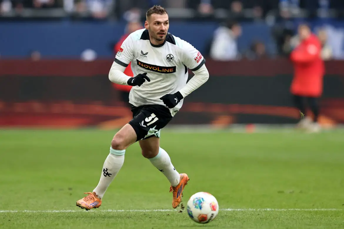 Soon-to-be-unveiled Elversberg signing Luca Sirch playing for Kaiserslautern in the 2. Bundesliga.