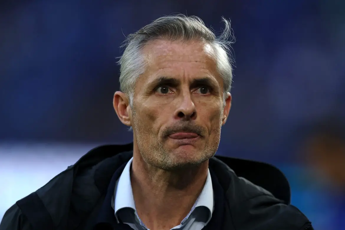 Schalke head coach Kees van Wonderen at the Veltins Arena last night.