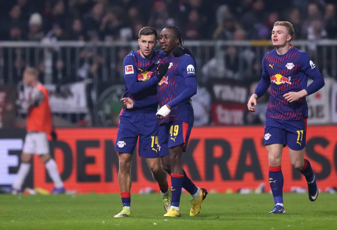 Christoph Baumgartner (left) and Yan Demande (right) during their time playing for RB Leipzig in the Bundesliga.