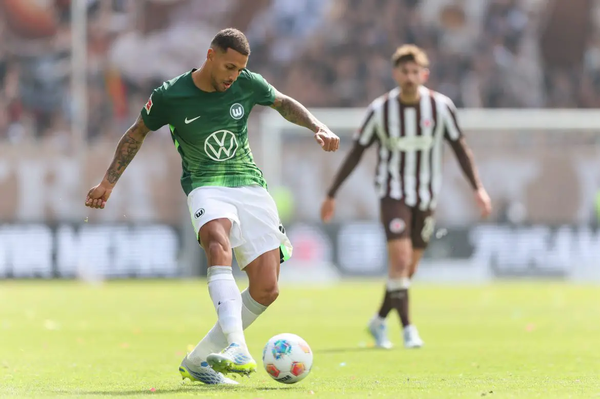 Vinicius Souza playing for Wolfsburg in the Bundesliga last season.