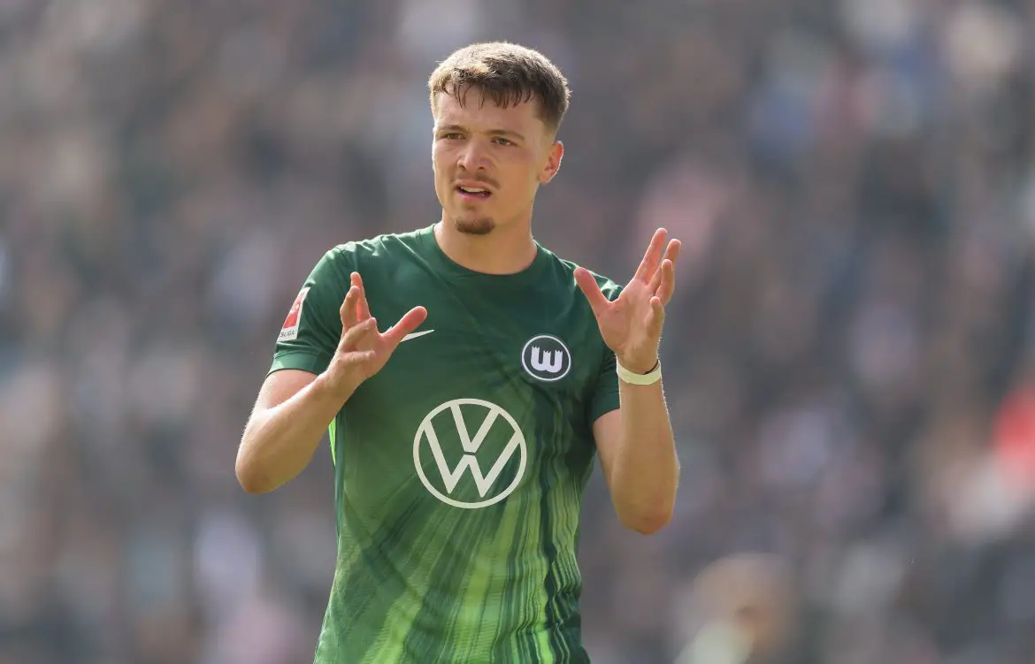 Soon-to-be unveiled VfB Stuttgart signing Dzenan Pejcinovic playing for Wolfsburg in the Bundesliga.