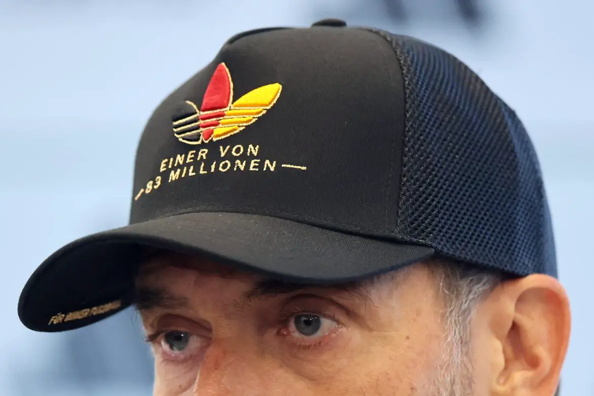 The now famous hat donned by German Bundestrainer Jürgen Klopp at Thursday's press conference.