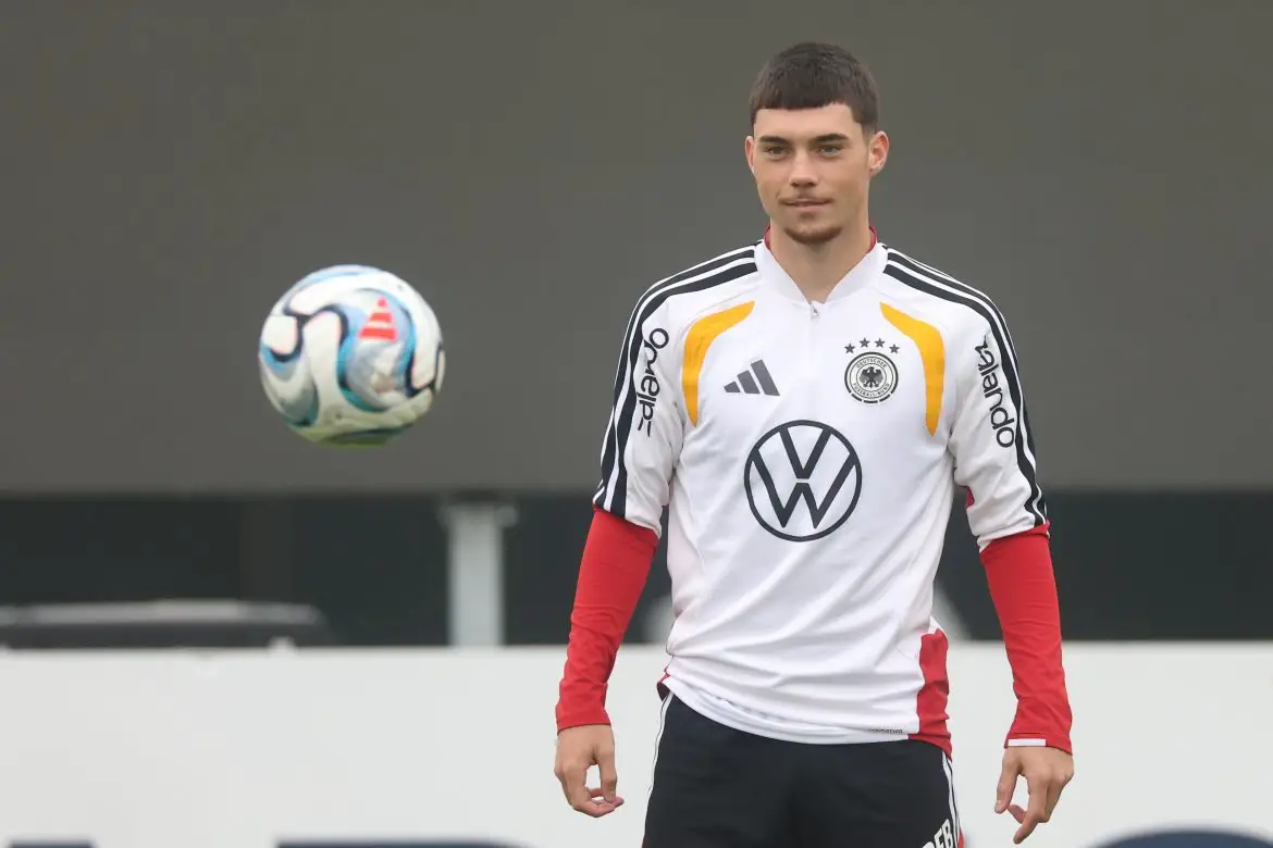 Elversberg's Felix Keidel at a Germany national team training session.