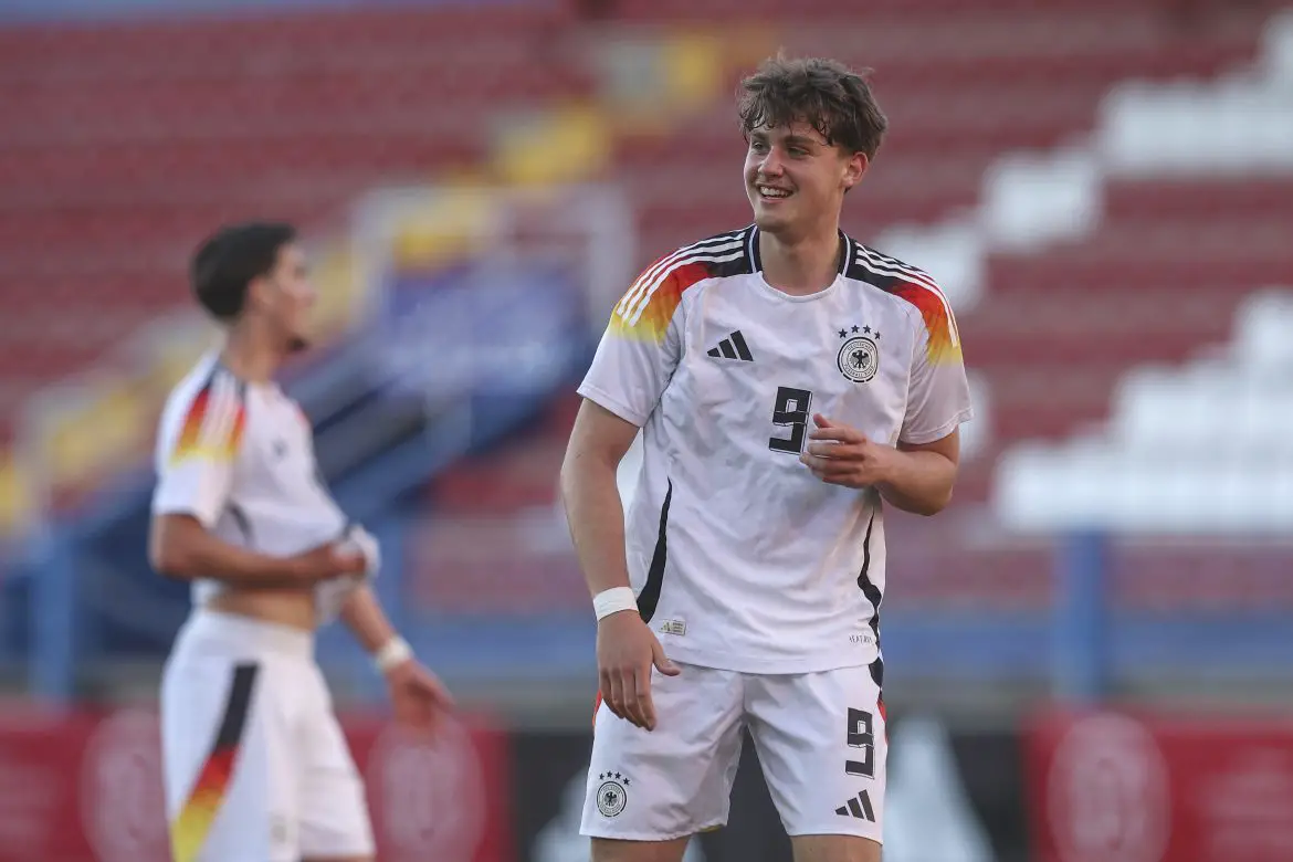 Eintracht Frankfurt's Alexander Staff representing Germany at U17 level.
