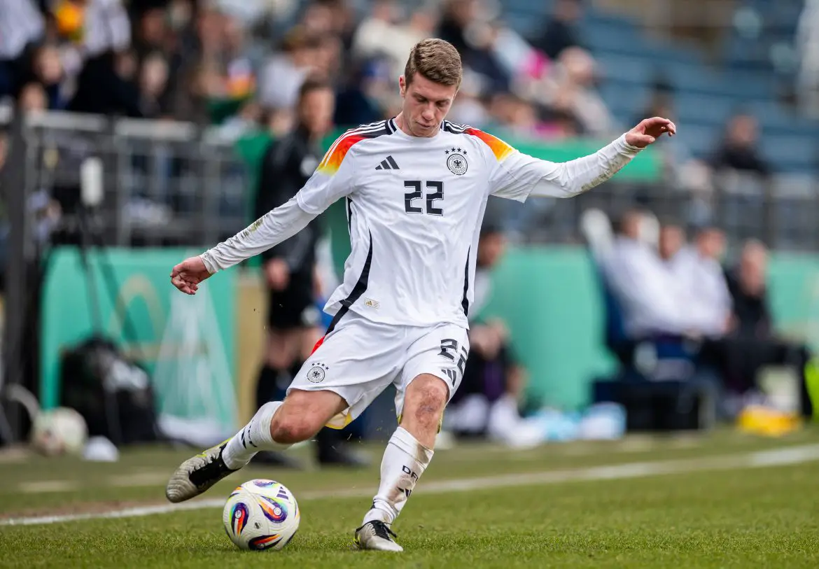 Elias Baum representing Germany at U20 level.