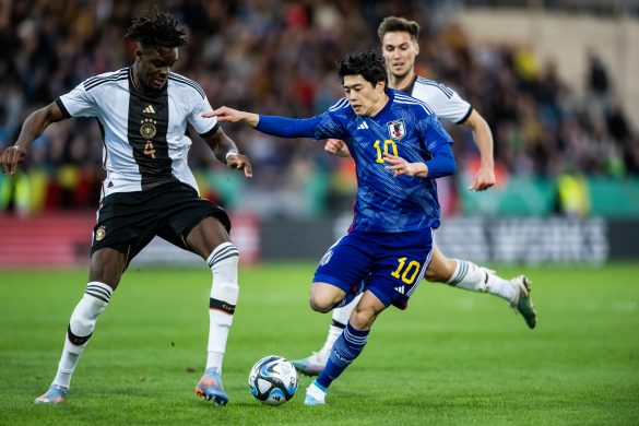 Japan and Brondby winger Yuito Suzuki in action against Germany.
