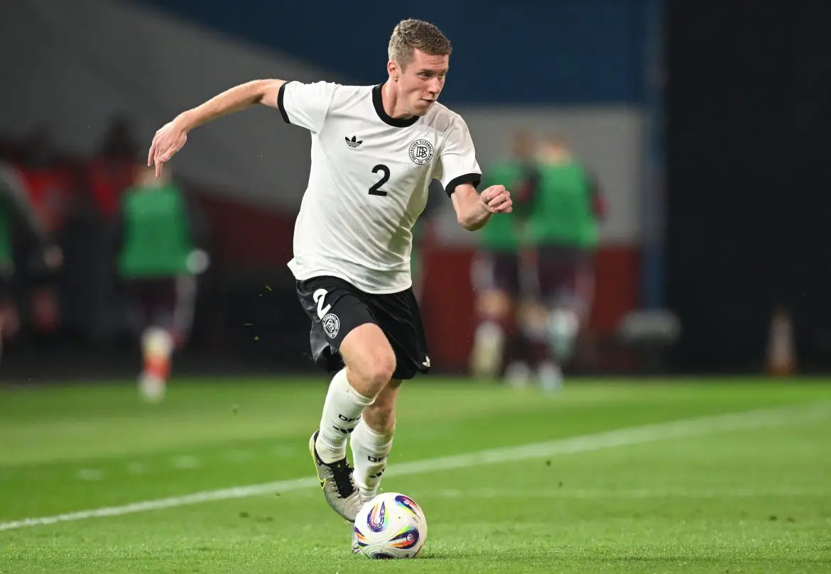 Elias Baum representing Germany at U21 level.