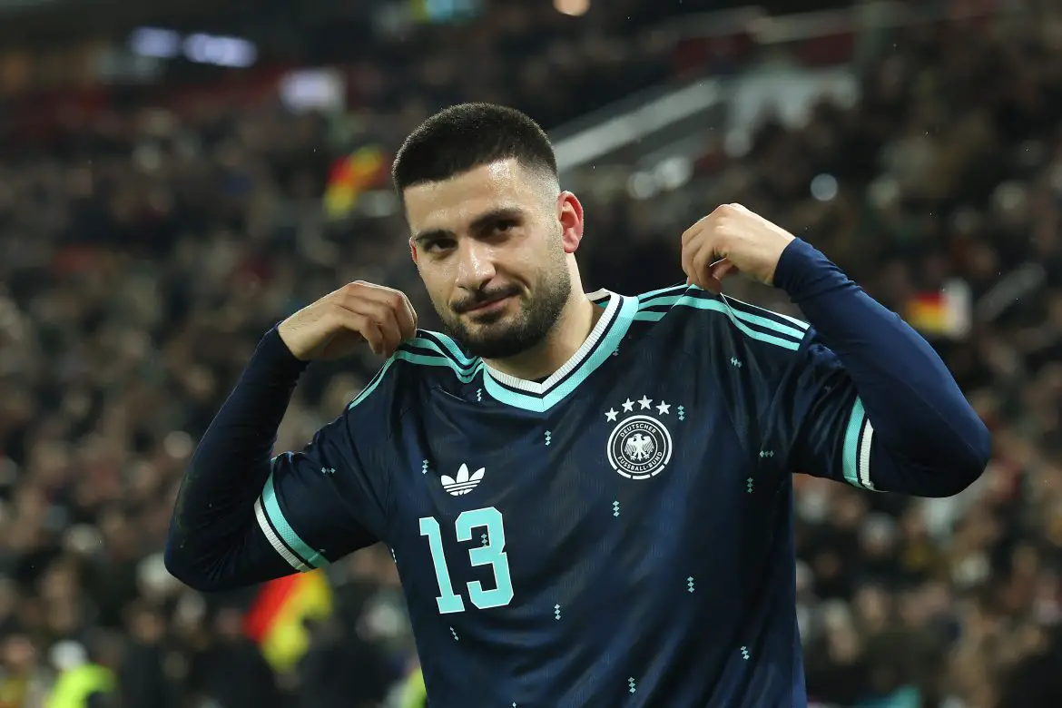 Stuttgart's Deniz Undav celebrates scoring for Germany.
