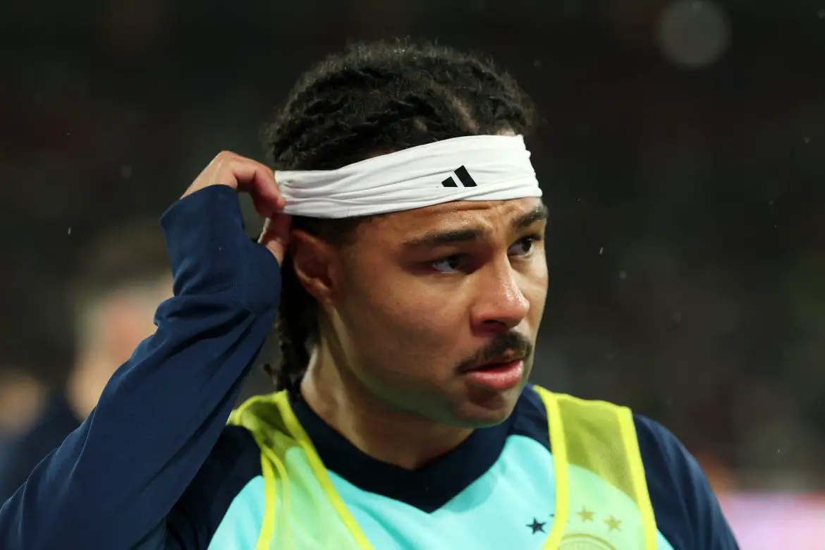 Bayern Munich attacker Serge Gnabry representing Germany internationally.