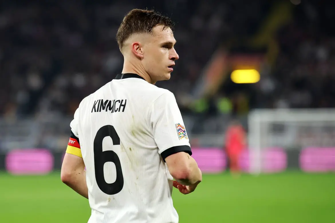 Germany captain Joshua Kimmich playing in the UEFA Nations League against Italy.