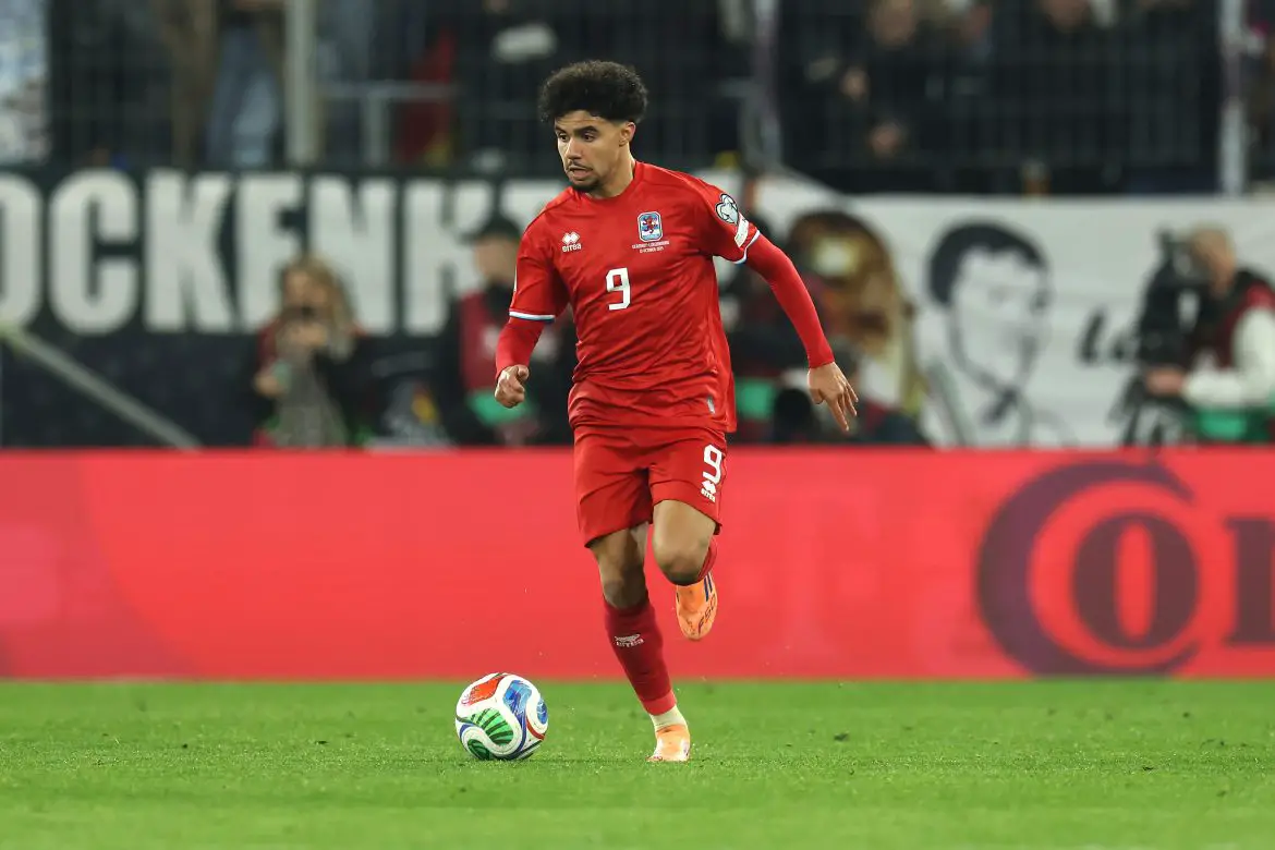 Augsburg's Aiman Dardari representing Luxembourg internationally.