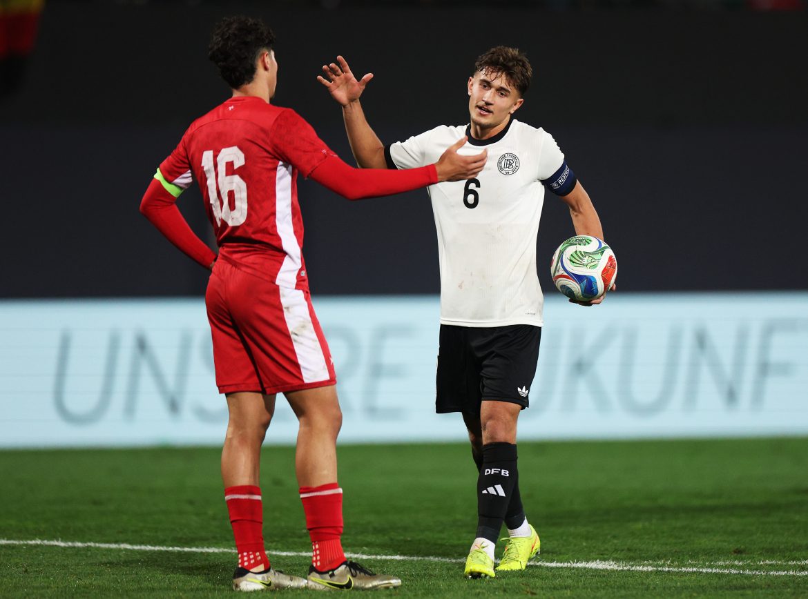 Germany U21 captain Tom Bischof (right).