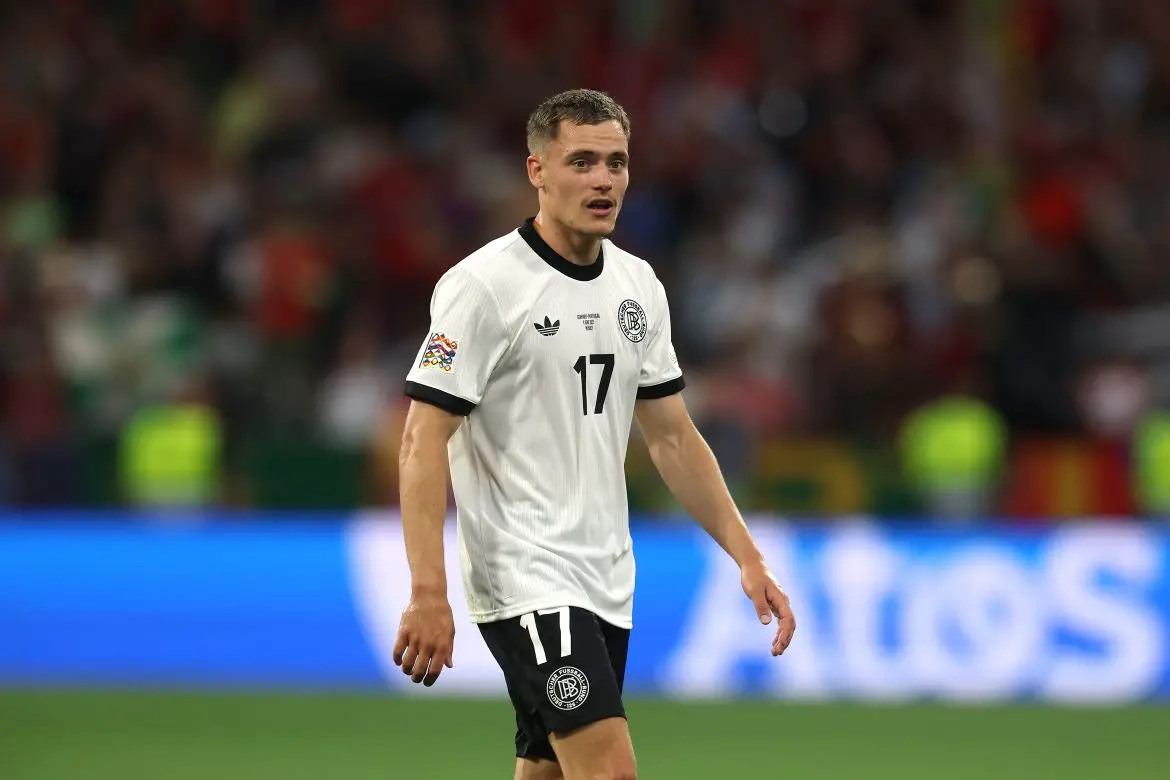 Florian Wirtz of Bayer Leverkusen playing for Germany against Portugal.