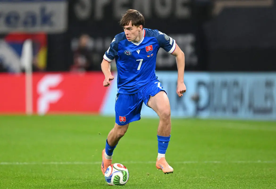 New VfB Stuttgart signing Leo Sauer representing Slovakia at the recent World Cup.