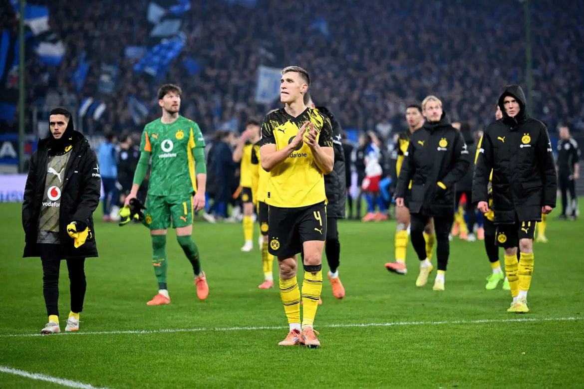 Nico Schlotterbeck of Borussia Dortmund after Saturday's away draw at Hamburger SV.