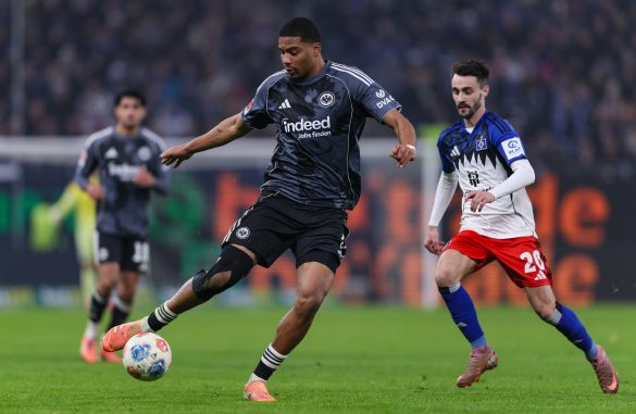 Celtic transfer target Auréle Amenda playing for Eintracht Frankfurt in the Bundesliga.