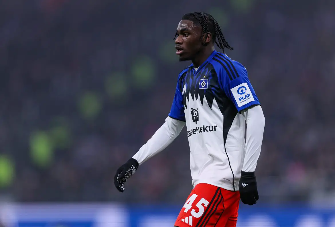 New Strasbourg signing Fabio Baldé playing for Hamburg in the Bundesliga.