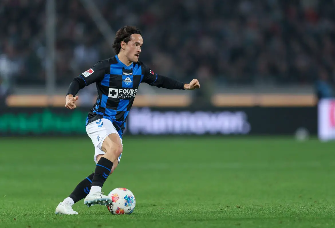 Celtic transfer target Mika Baur playing for Paderborn in the 2. Bundesliga.
