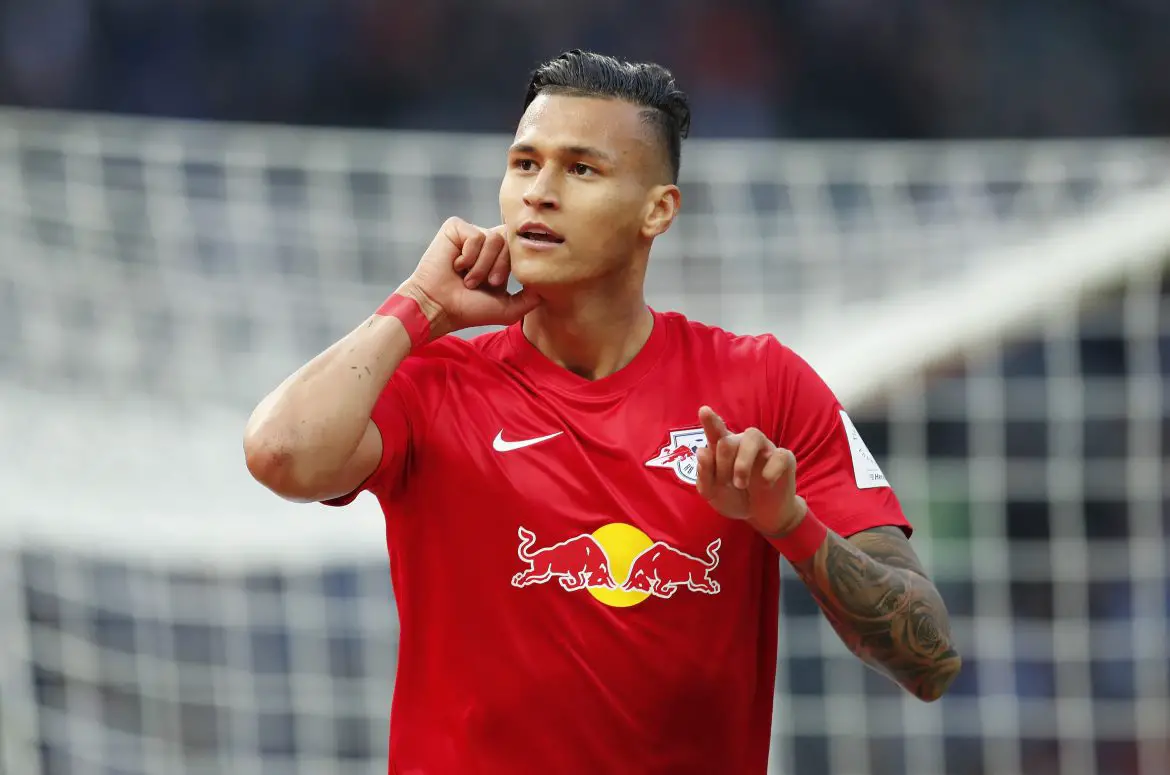 Davie Selke representing RB Leipzig at the beginning of his career.