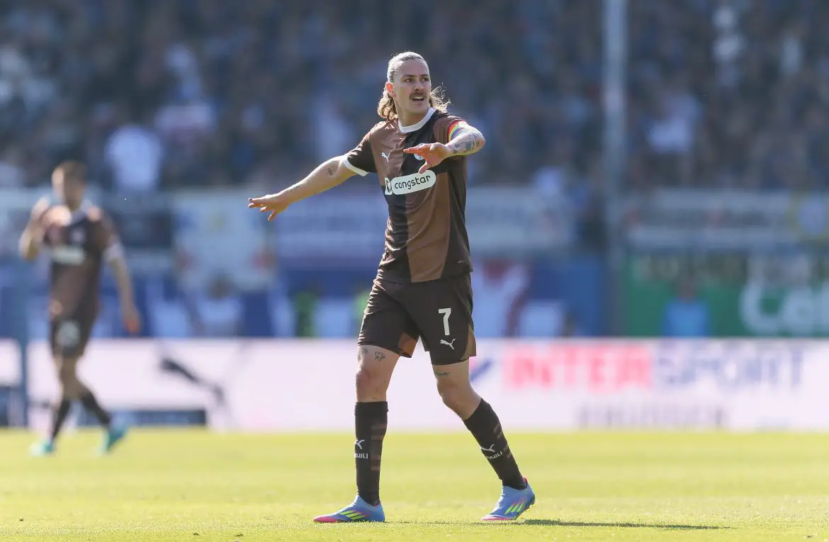 FC St. Pauli captain Jackson Irvine.