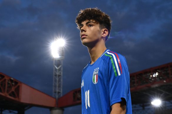 Borussia Dortmund striker Samuele Inacio representing Italy at U17 level.