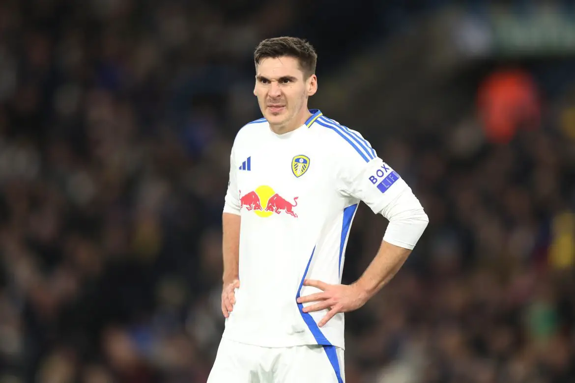New Schalke 04 signing Maximilian Wöber playing for Leeds in the Championship back in 2024.