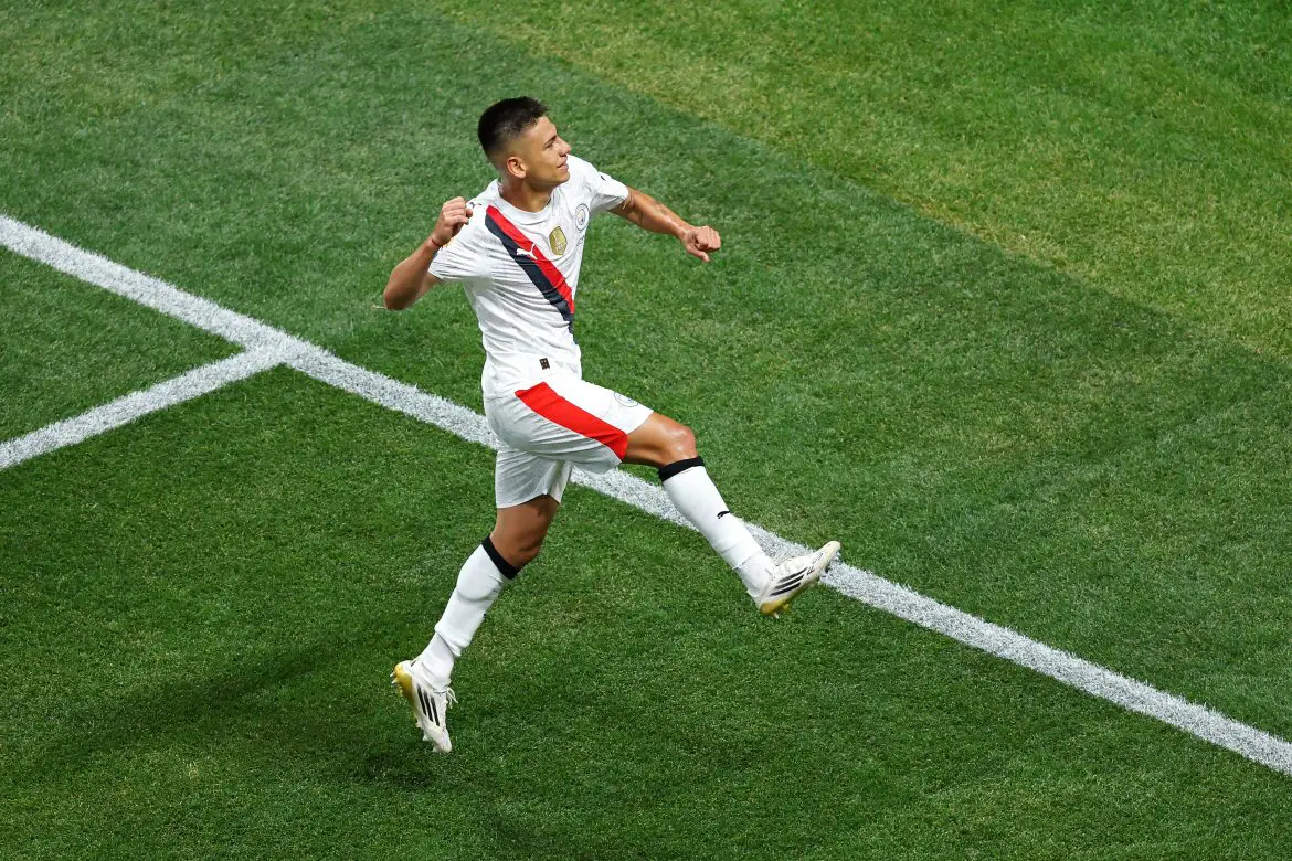 Bayer Leverkusen's new signing Claudio Echeverri.