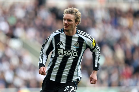 Newcastle United and Germany forward Nick Woltemade in action in the Premier League.
