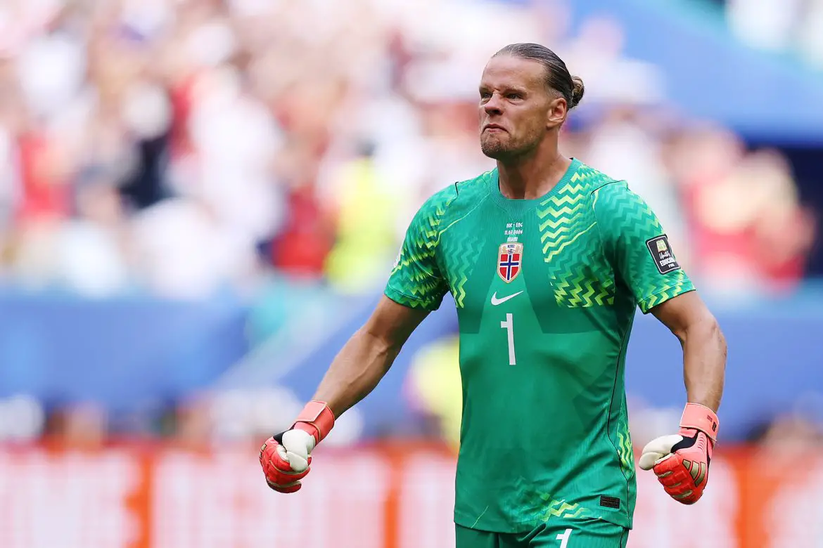 Potential future Stuttgart keeper Ørjan Nyland representing Norway at the World Cup.