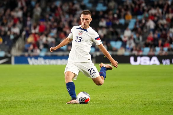 New Köln signing Kristoffer Lund representing the USMNT.