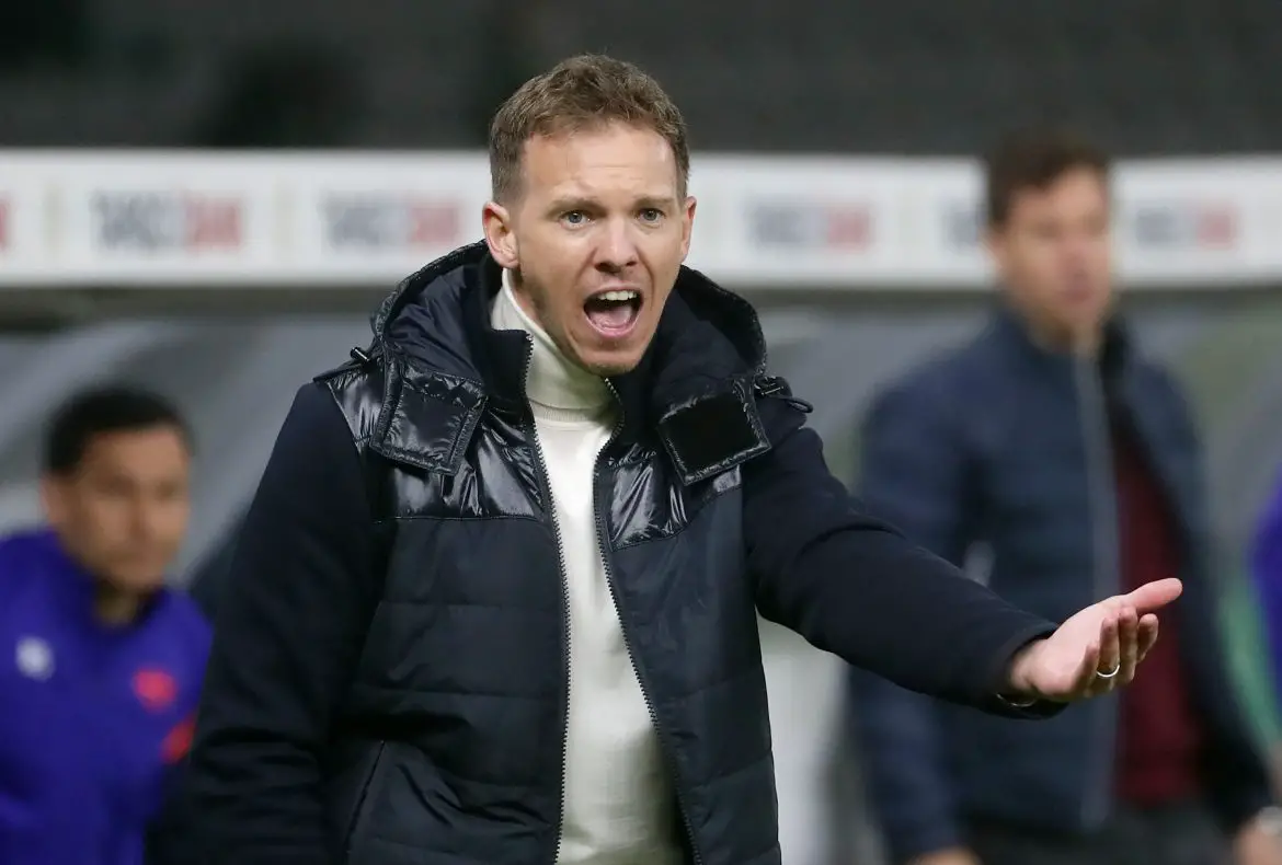Julian Nagelsmann coaching RB Leipzig back in 2021.