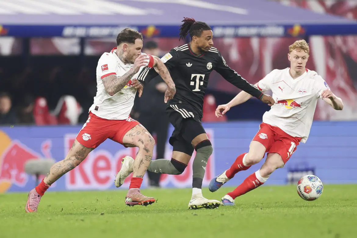 Michael Olise of Bayern Munich, playing against RB Leipzig.