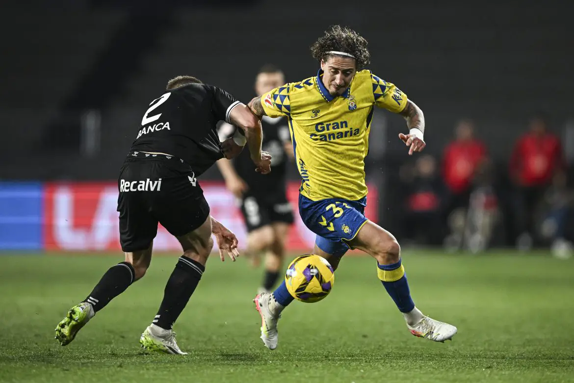 Wolves forward Fabio Silva on loan at Las Palmas last season.