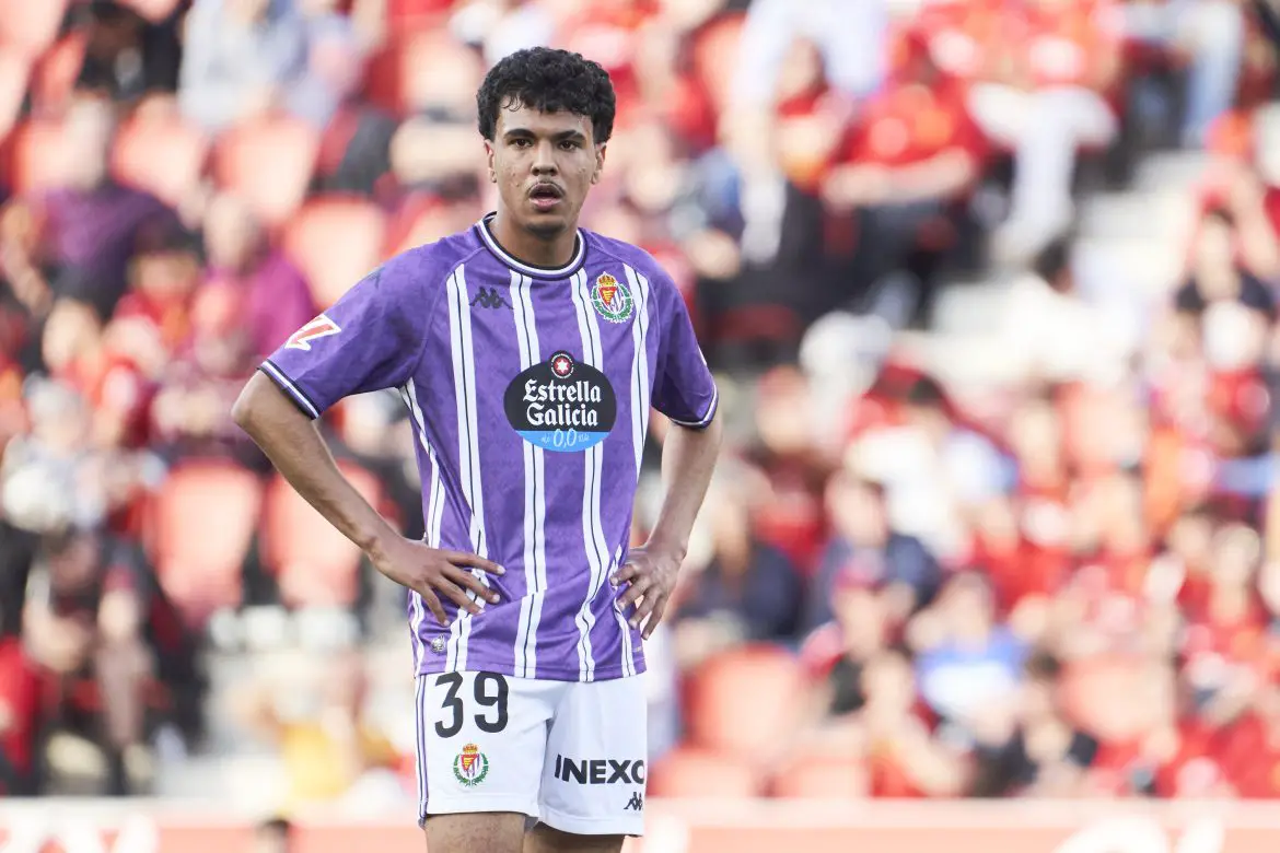 Adam Aznou of Bayern Munich on loan at La Liga side Real Valladolid.