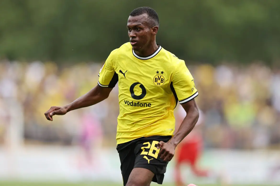 New Borussia Dortmund signing Justin Lerma competing in a pre-season friendly.