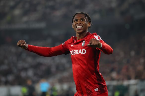 Celtic transfer target Junior Adamu representing Freiburg in the Europa League.