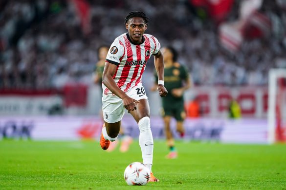 New Celtic signing Junior Adamu representing Freiburg in the Europa League.